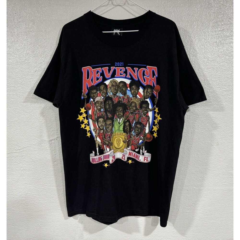 Rolling Loud 2021 Revenge Double Sided Cartoon Rap Shirt Size Large Made In USA